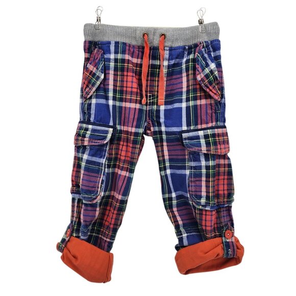 Mini Boden Child 6Y Pants The Plaid Cotton Cargo Convertible Pant Multicolor - Picture 3 of 10